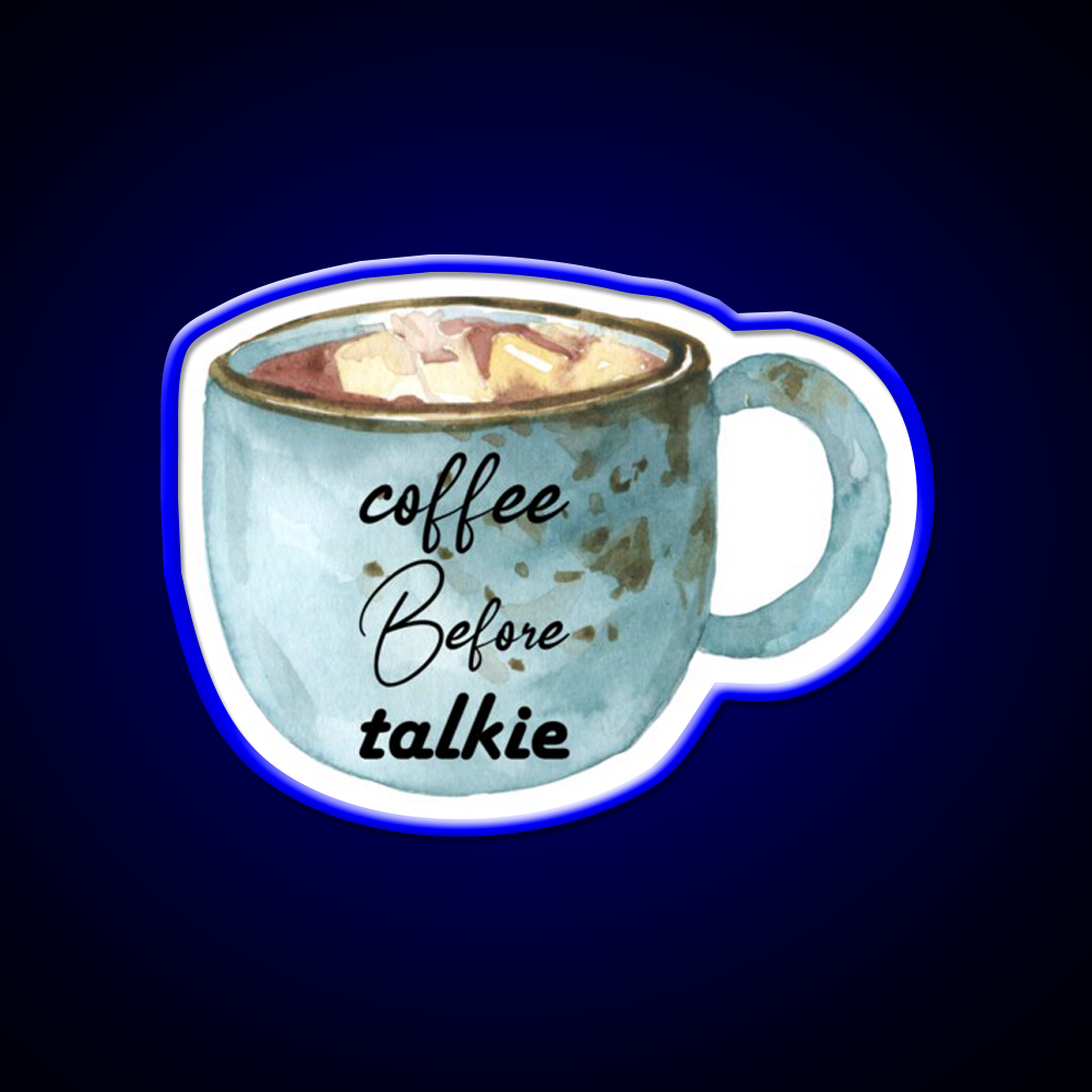 Coffee Before Talkie Watercolor Mug Cafe Led Neon Sign Espresso Bar Art Rgb Color