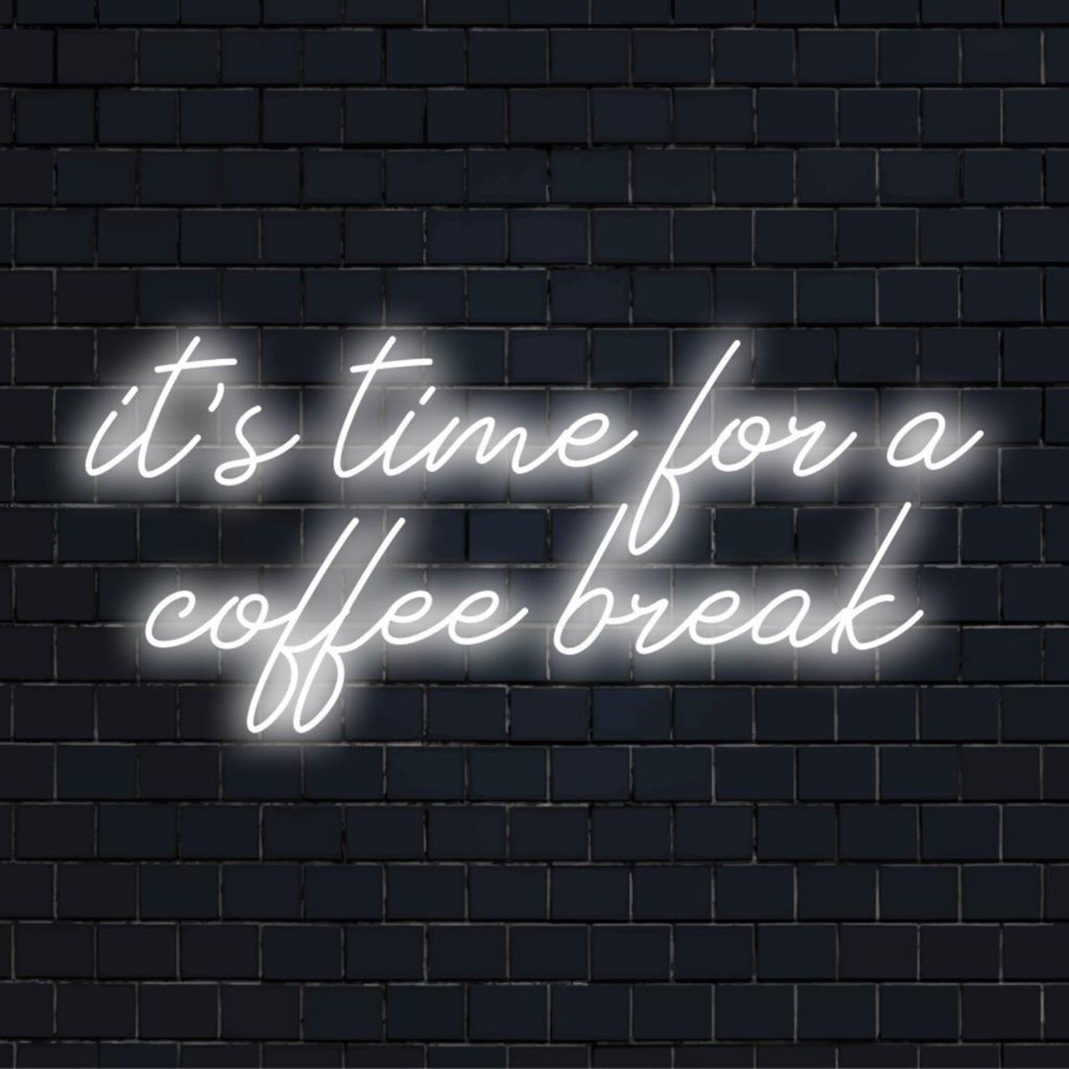 Coffee Break Led Neon Sign White Script Wall Art For Cafe Office Decor | Shineneon