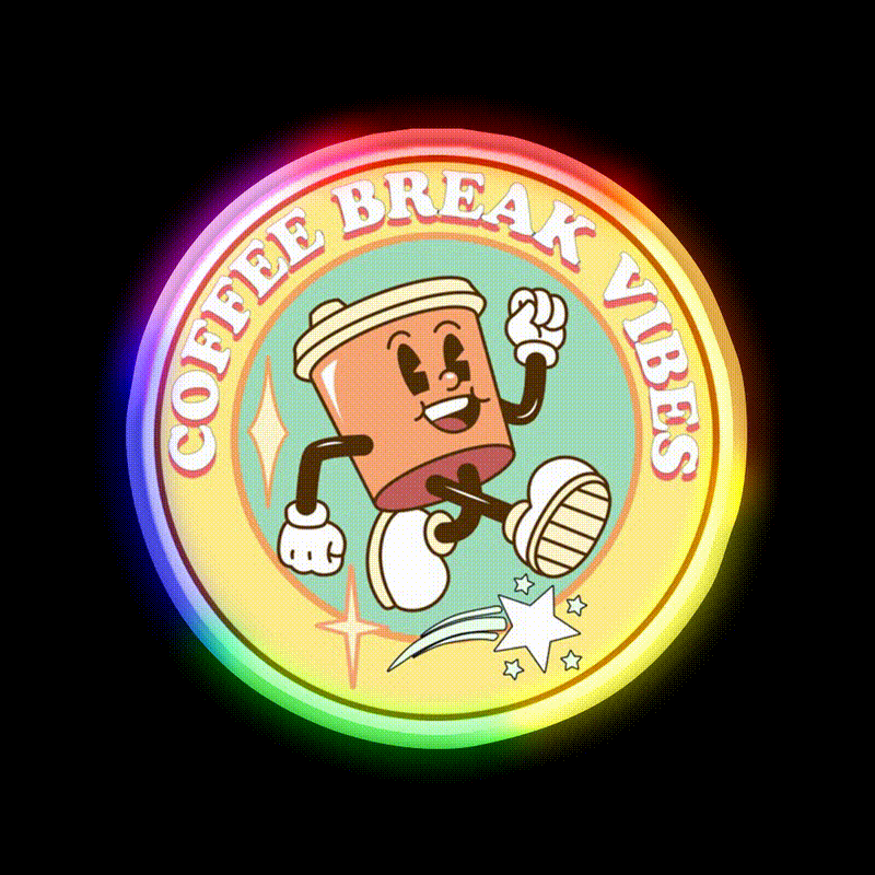 Coffee Break Vibes Cafe Led Neon Sign Espresso Bar Art Rgb Color