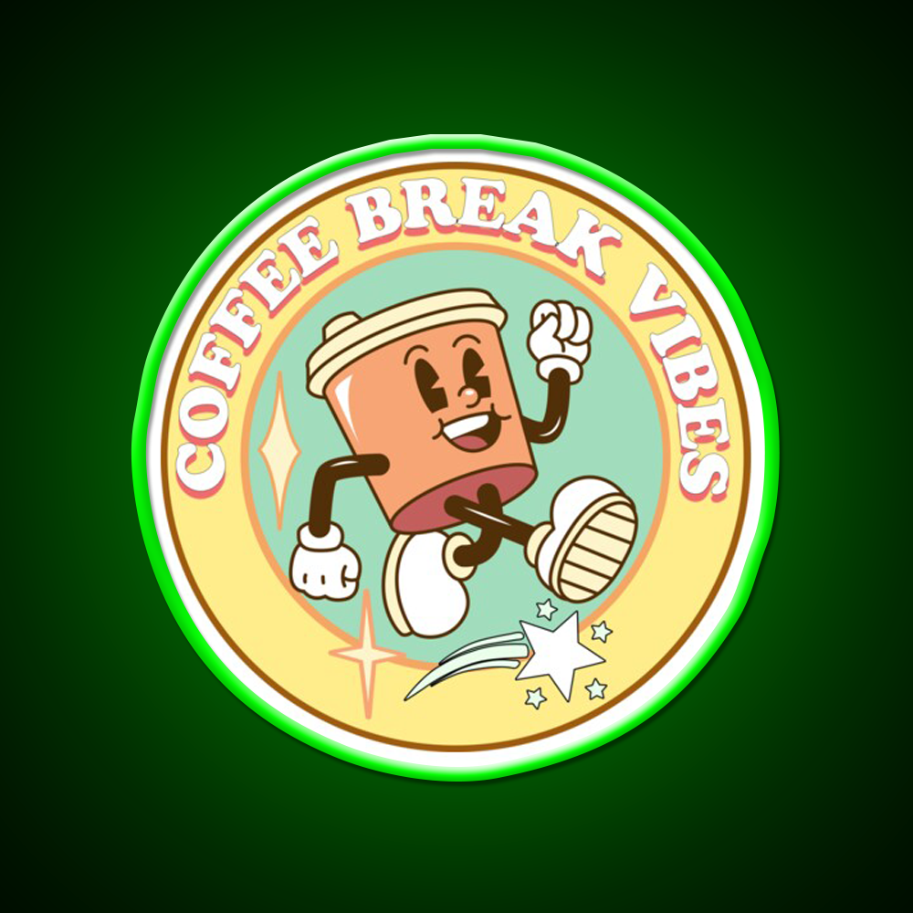 Coffee Break Vibes Cafe Led Neon Sign Espresso Bar Art Rgb Color