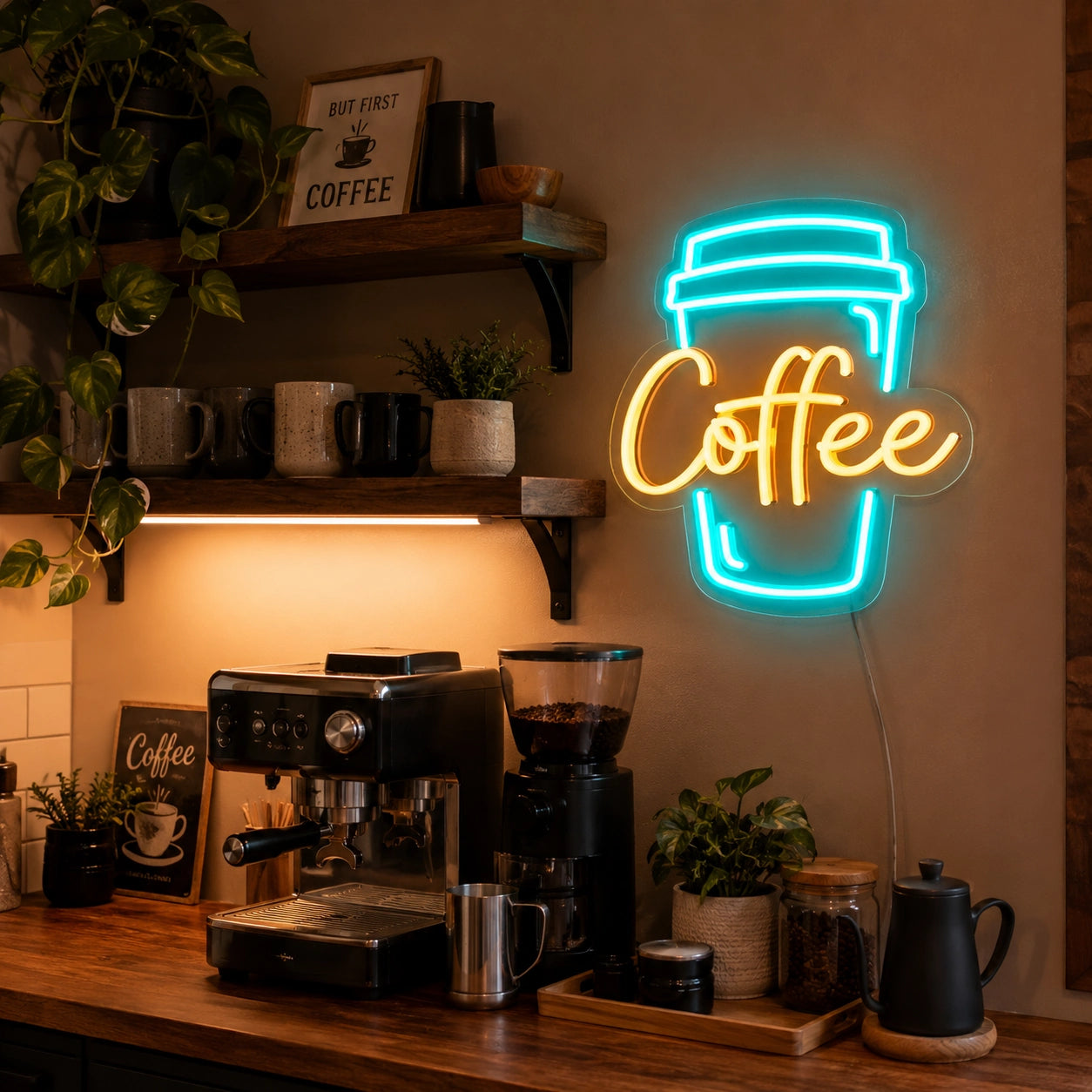 Coffee Brick Wall LED Neon Sign - 02 High-Converting Product Image