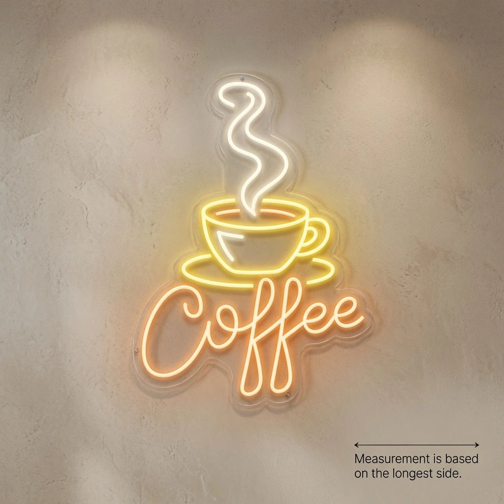 Coffee Cafe Interior Decor LED Neon Sign - 04 Size Image