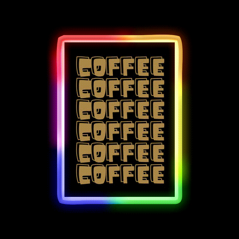 Coffee Cafe Led Neon Sign Espresso Bar Art For Coffee Lover Rgb Color
