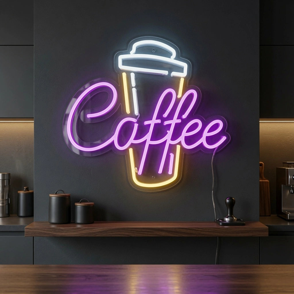 Coffee Commercial Wall Art LED Neon Sign - 02 High-Converting Product Image