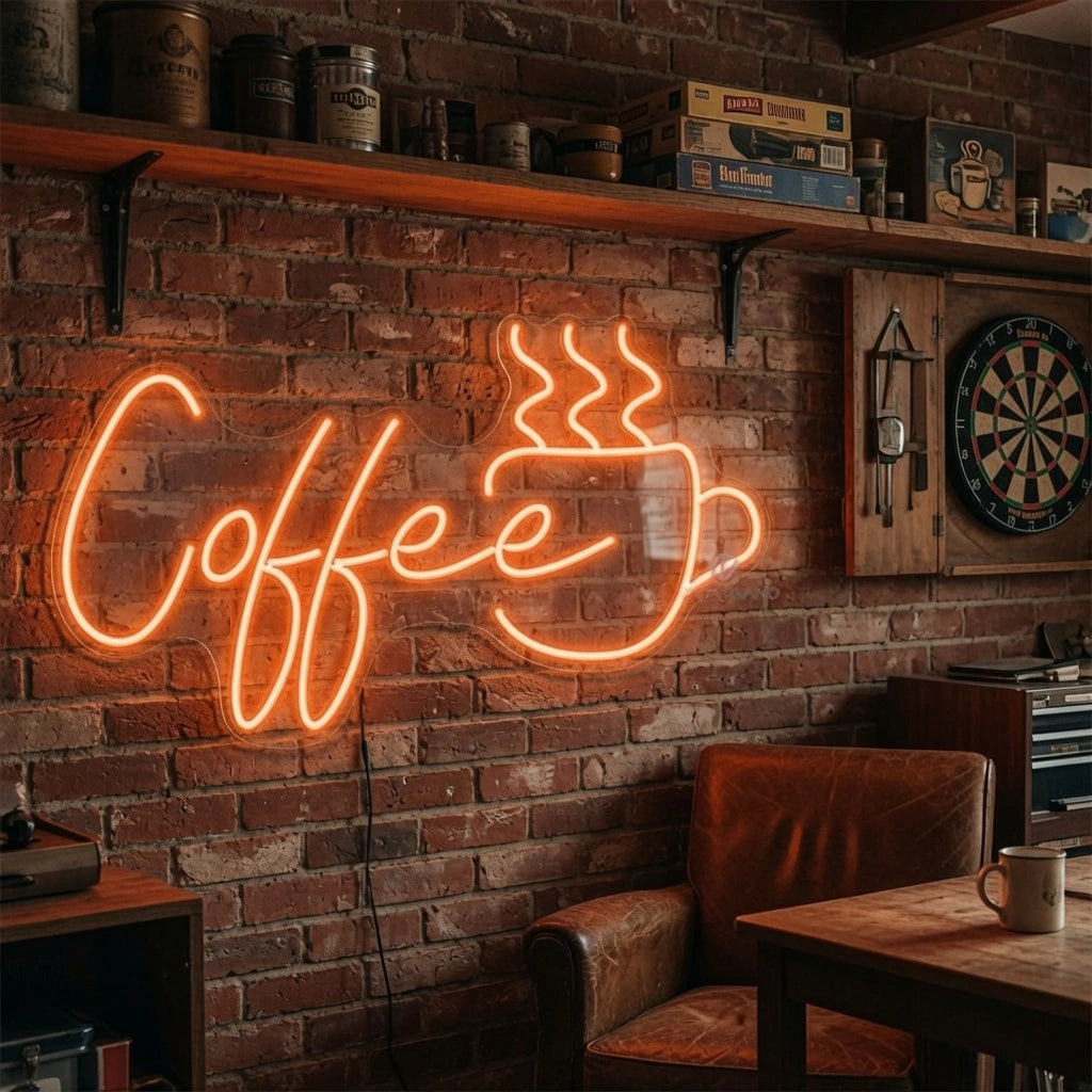 Coffee Commercial Wall Decor LED Neon Sign - 03 Real Lifestyle Scene