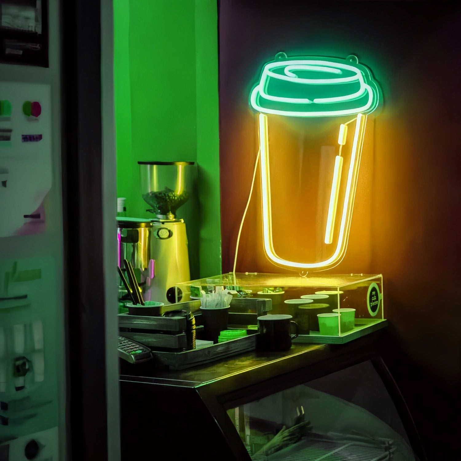 Coffee Cup Add A Touch Of Neon Caffeine To Your Space | Shineneon
