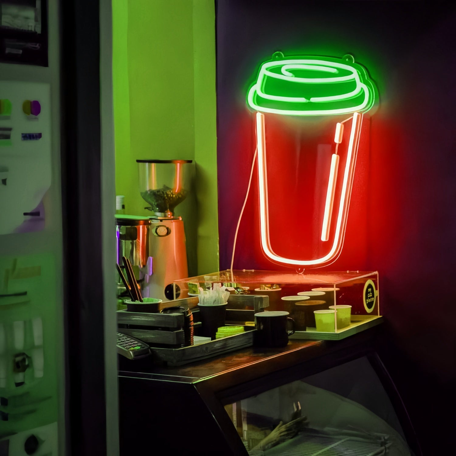 Coffee Cup Add A Touch Of Neon Caffeine To Your Space | Shineneon