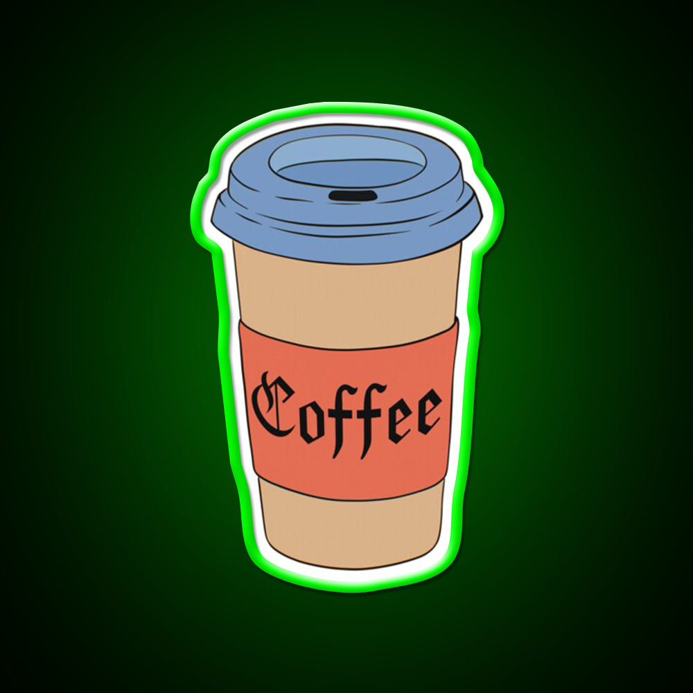 Coffee Cup Calligraphy Cafe Led Neon Sign Espresso Bar Art Rgb Color