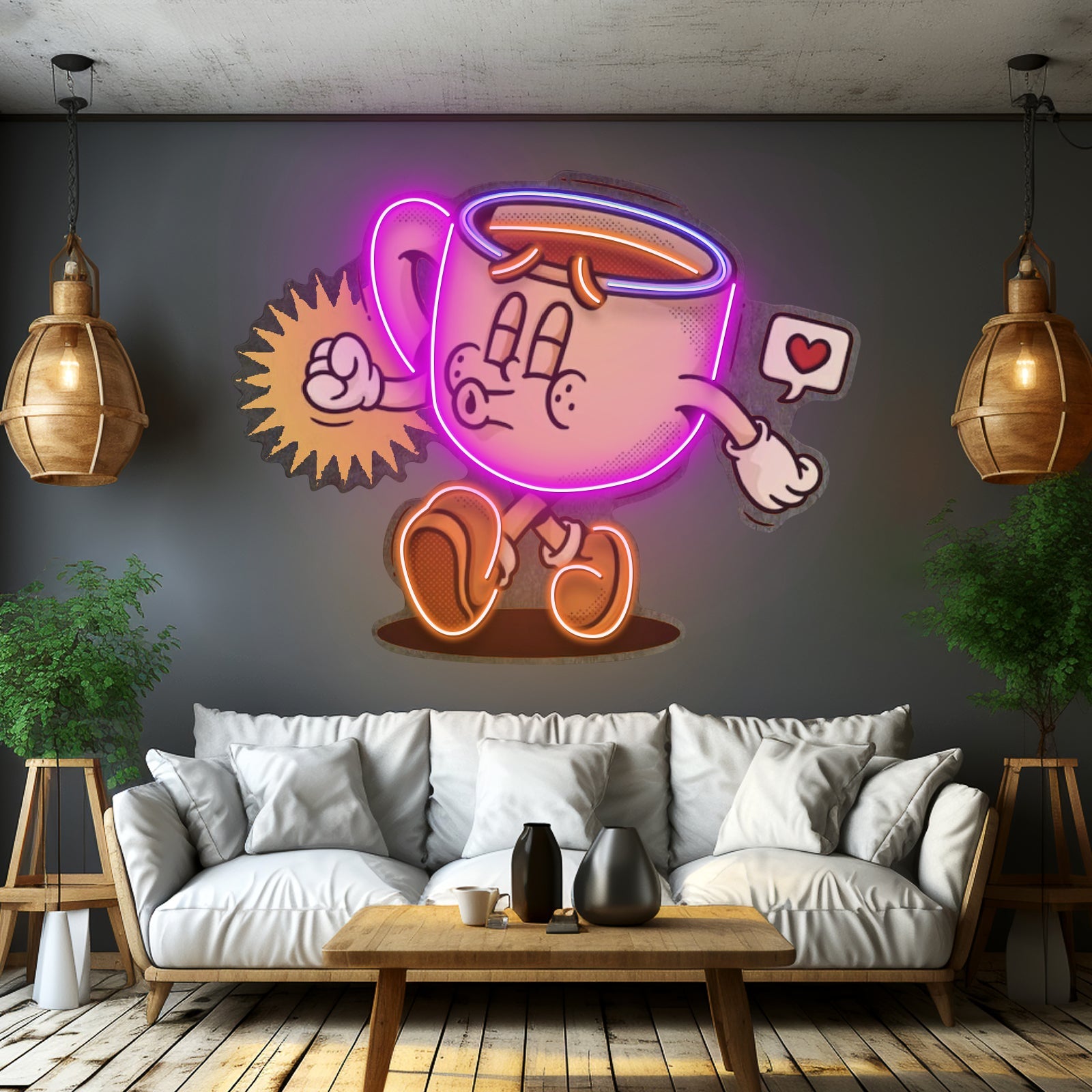 Coffee Cup Cute Trendy Retro Led Neon Sign Light Custom Led Signs - Shineneon