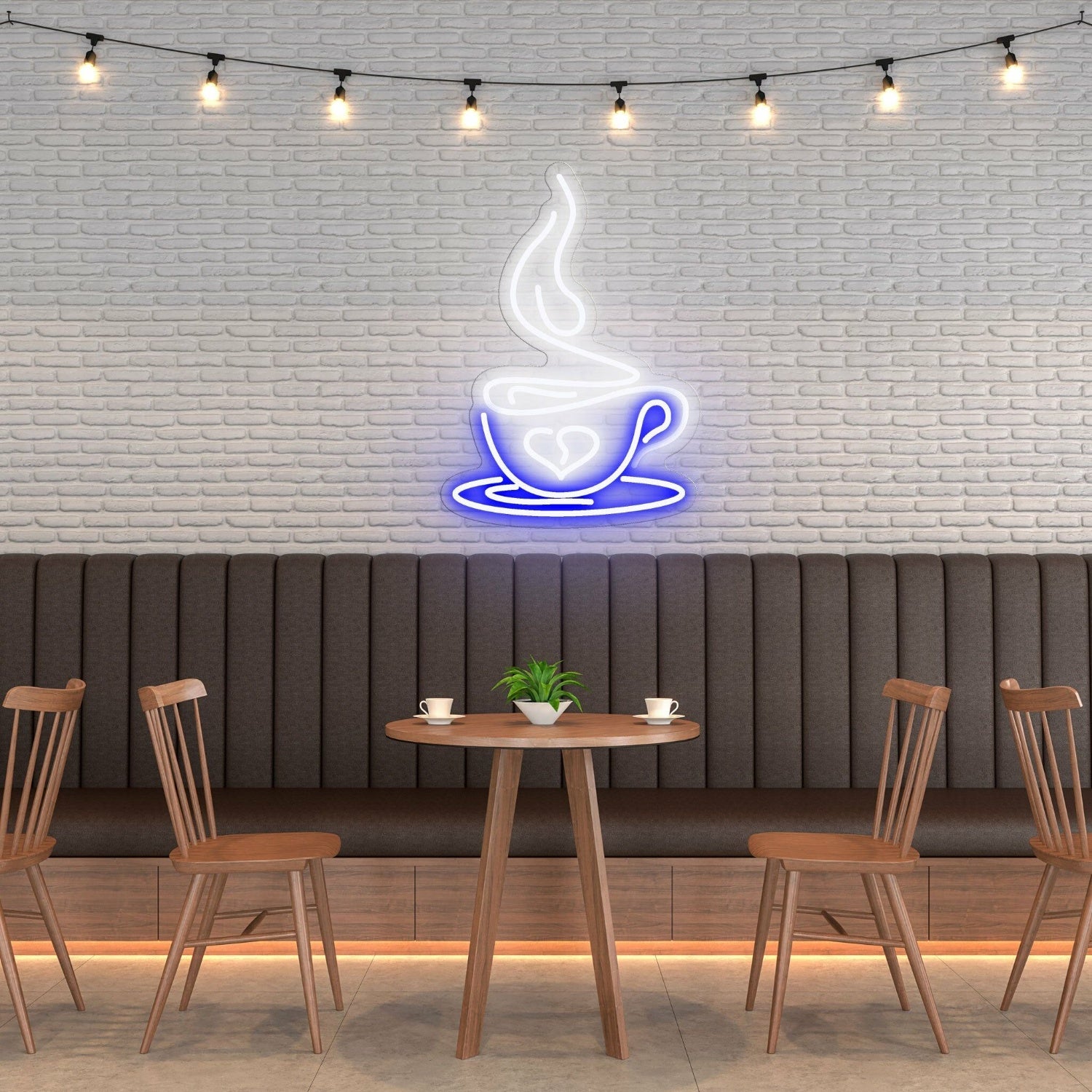 Coffee Cup Heart Warm Hearts With Charming Neon | Shineneon