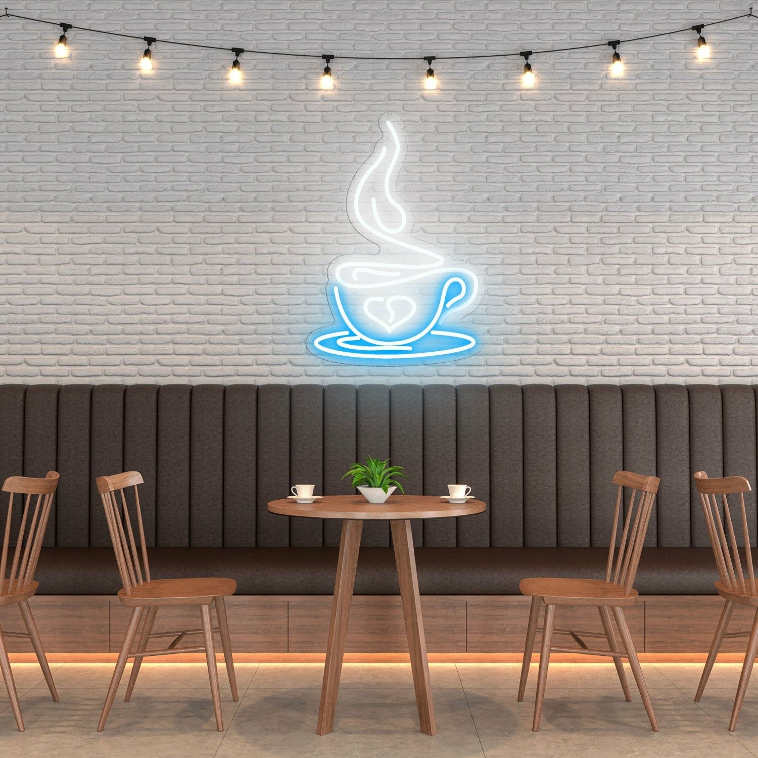 Coffee Cup Heart Warm Hearts With Charming Neon | Shineneon