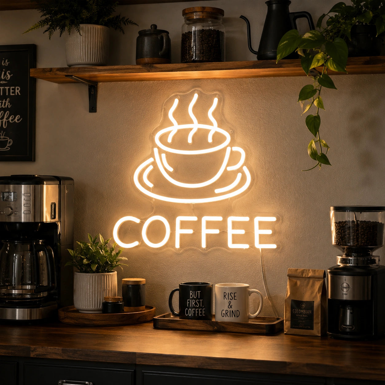 Coffee Cup Line Neon Sign LED Neon Sign real lifestyle scene
