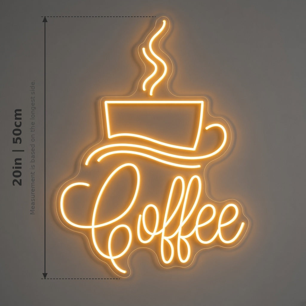 Coffee Cup With Steam LED Neon Sign