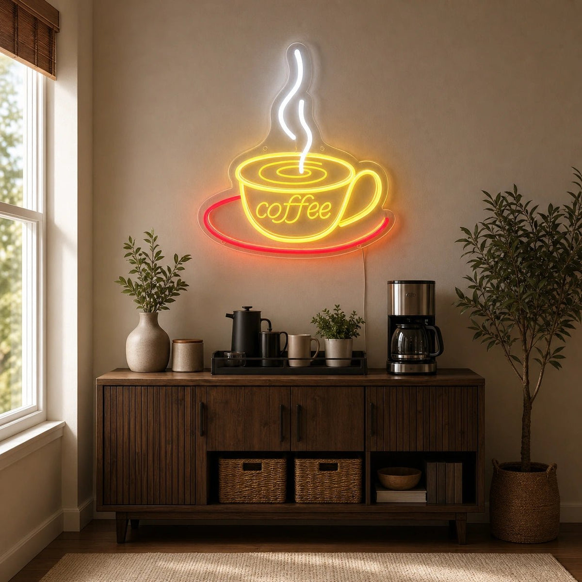 Coffee Cup With Swirl LED Neon Sign - Shineneon