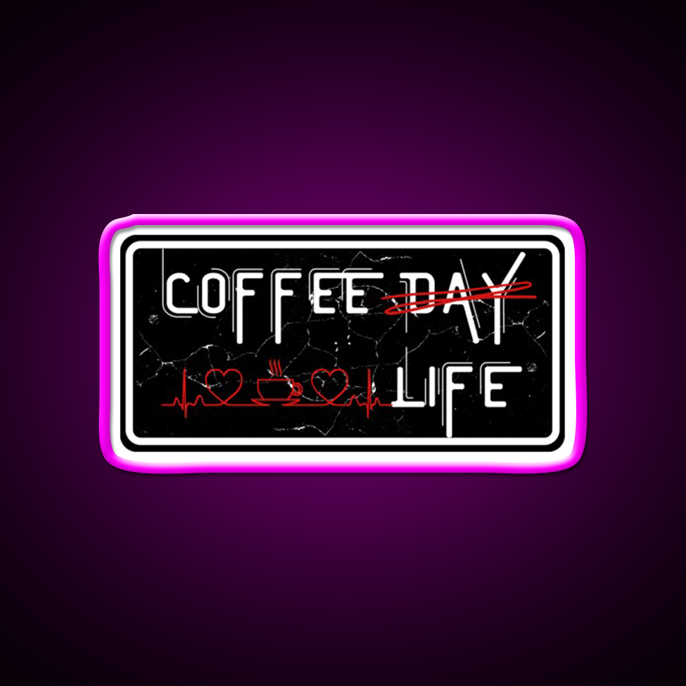 Coffee Day And Coffee Life Cafe Led Neon Sign Espresso Bar Art Rgb Color