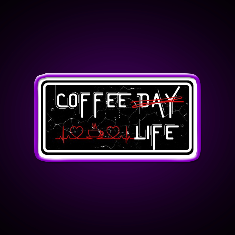 Coffee Day And Coffee Life Cafe Led Neon Sign Espresso Bar Art Rgb Color