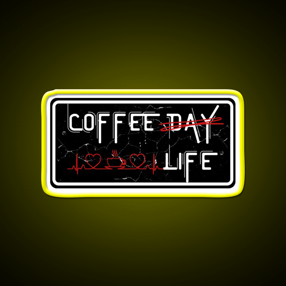 Coffee Day And Coffee Life Cafe Led Neon Sign Espresso Bar Art Rgb Color