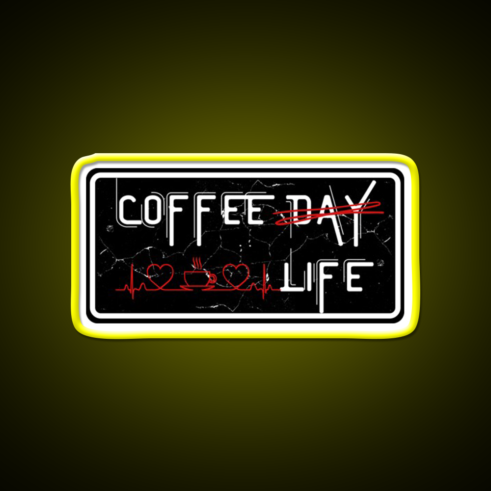 Coffee Day And Coffee Life Cafe Led Neon Sign Espresso Bar Art Rgb Color