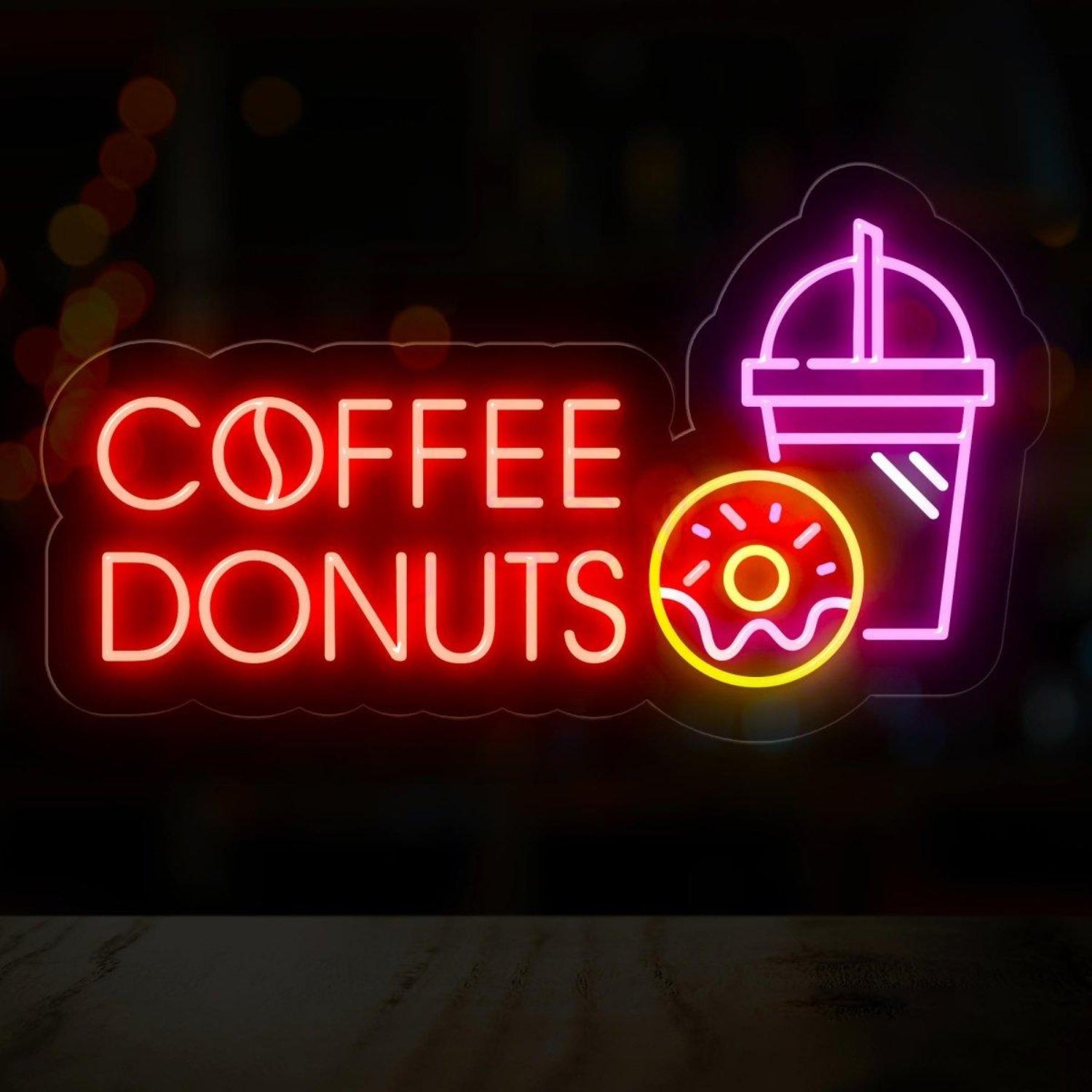 Coffee Donuts Led Neon Sign With Brew And Treats | Shineneon