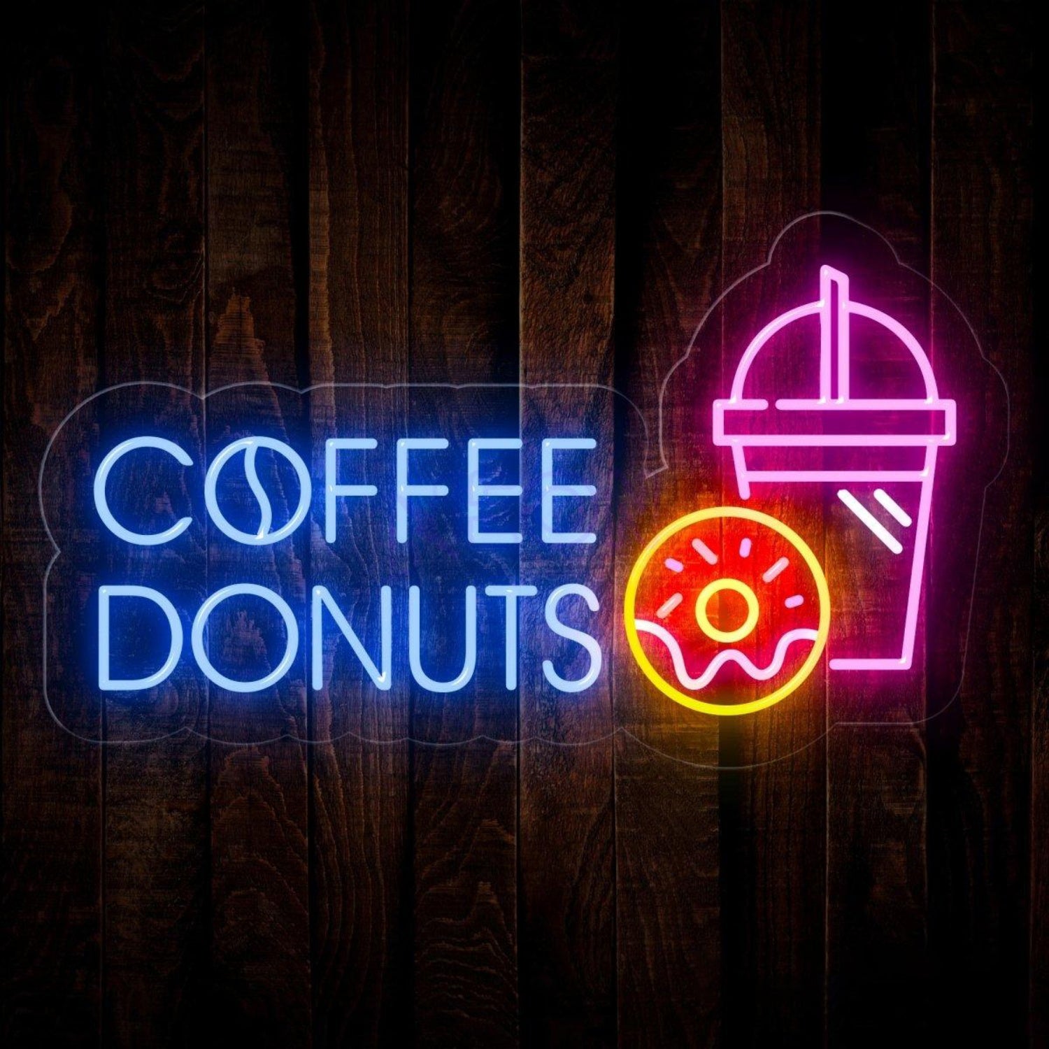 Coffee Donuts Led Neon Sign With Brew And Treats | Shineneon