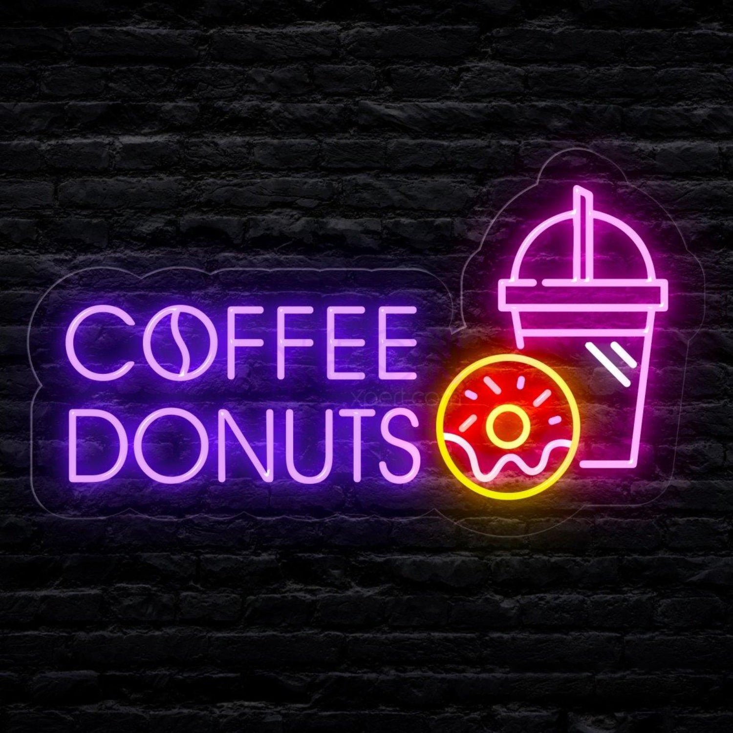 Coffee Donuts Led Neon Sign With Brew And Treats | Shineneon