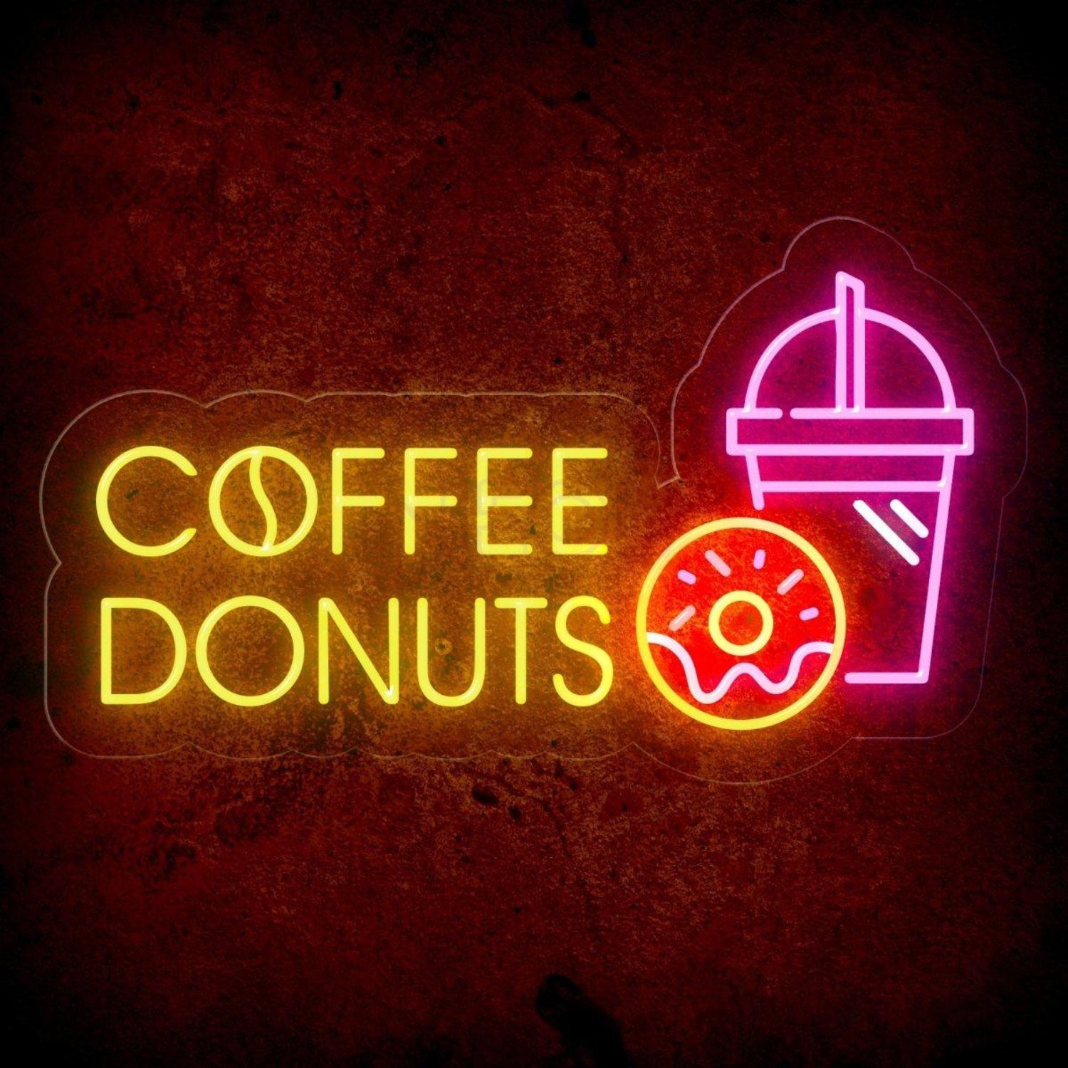 Coffee Donuts Led Neon Sign With Brew And Treats | Shineneon