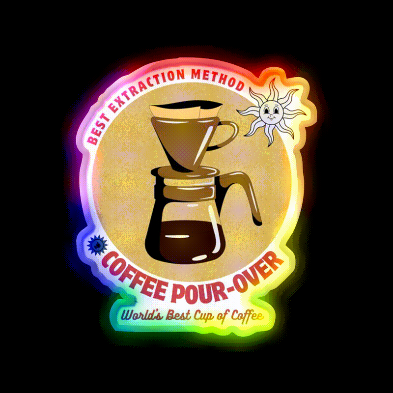 Coffee Extraction Method Cafe Led Neon Sign Espresso Bar Art Rgb Color