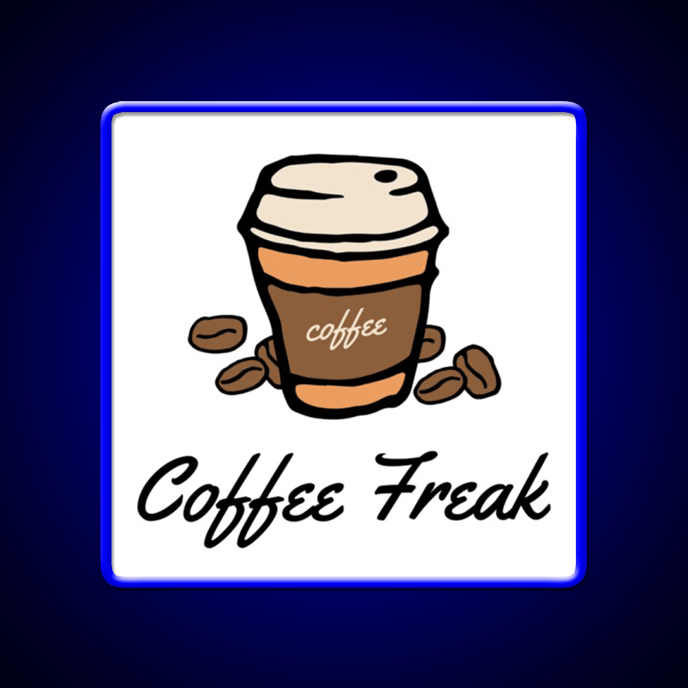 Coffee Freak Coffee Cup With Coffee Beans Led Neon Sign Espresso Bar Art Rgb Color - Shineneon