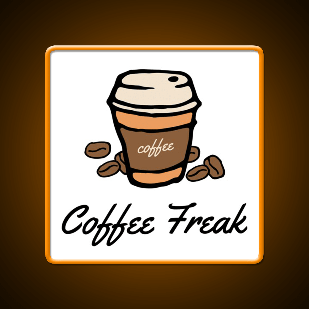 Coffee Freak Coffee Cup With Coffee Beans Led Neon Sign Espresso Bar Art Rgb Color - Shineneon