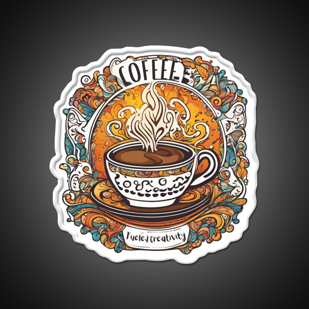 Coffee Fueled Creativity Cafe Led Neon Sign Espresso Bar Art Rgb Color