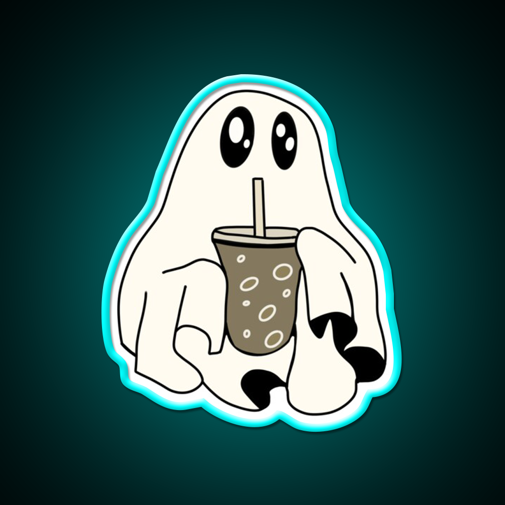 Coffee Ghostie Cafe Led Neon Sign Espresso Bar Art Rgb Color