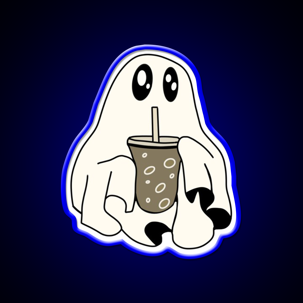 Coffee Ghostie Cafe Led Neon Sign Espresso Bar Art Rgb Color