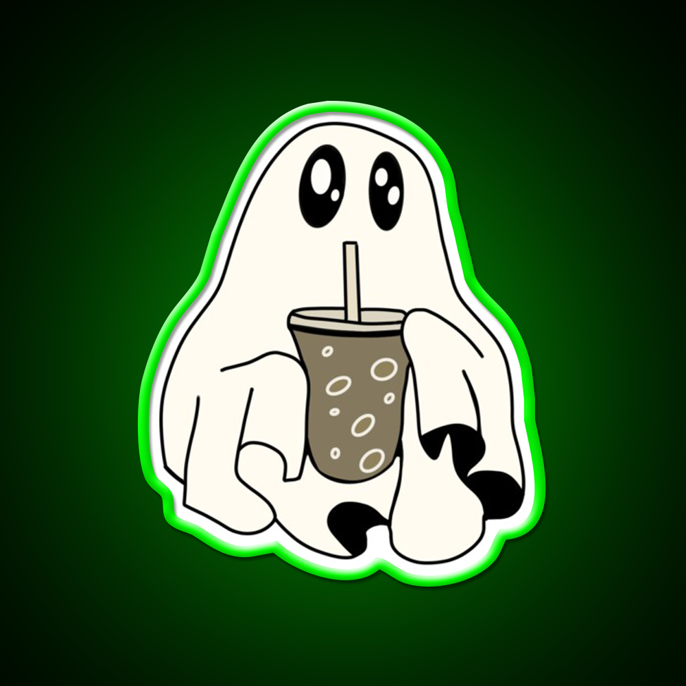 Coffee Ghostie Cafe Led Neon Sign Espresso Bar Art Rgb Color