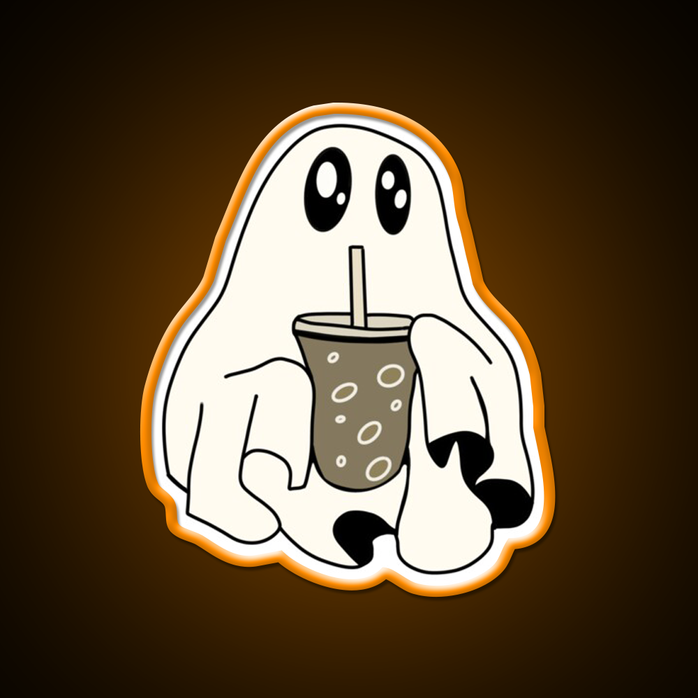 Coffee Ghostie Cafe Led Neon Sign Espresso Bar Art Rgb Color