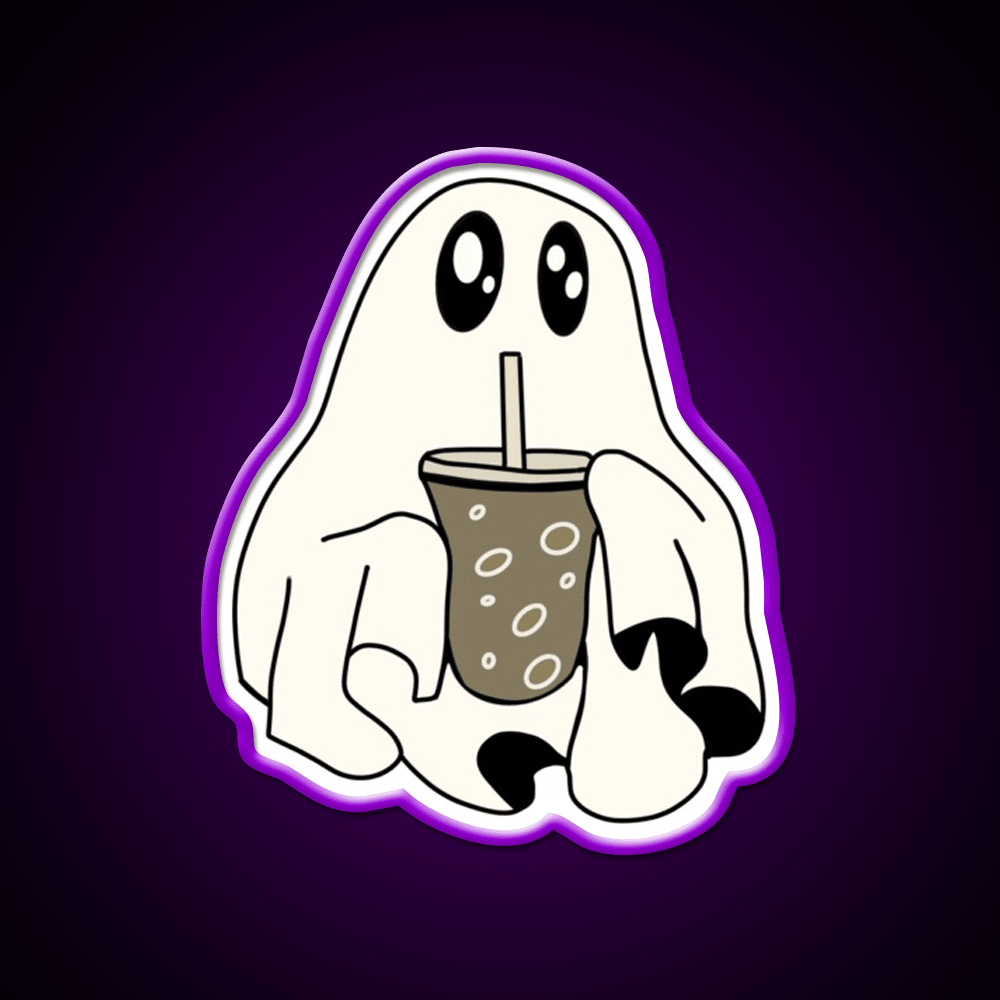 Coffee Ghostie Cafe Led Neon Sign Espresso Bar Art Rgb Color - Shineneon