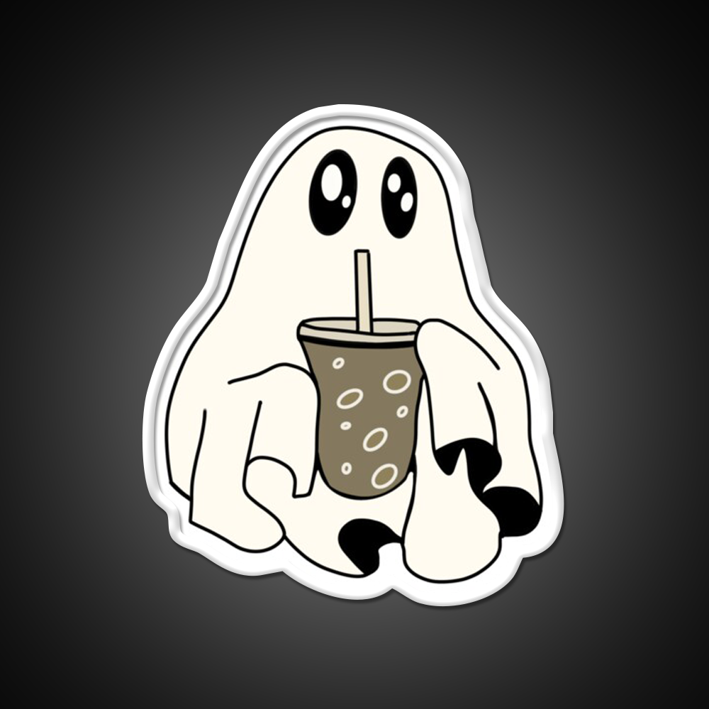 Coffee Ghostie Cafe Led Neon Sign Espresso Bar Art Rgb Color