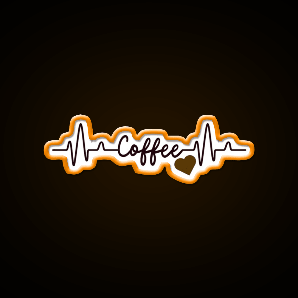 Coffee Heart Pulse Gift Cafe Led Neon Sign Espresso Bar Art Rgb Color - Shineneon