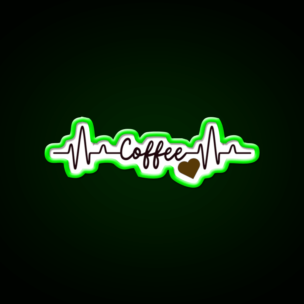 Coffee Heart Pulse Gift Cafe Led Neon Sign Espresso Bar Art Rgb Color - Shineneon