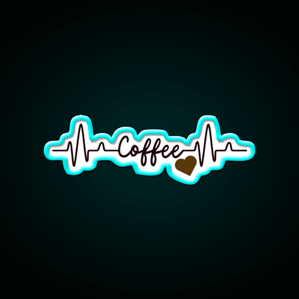 Coffee Heart Pulse Gift Cafe Led Neon Sign Espresso Bar Art Rgb Color - Shineneon
