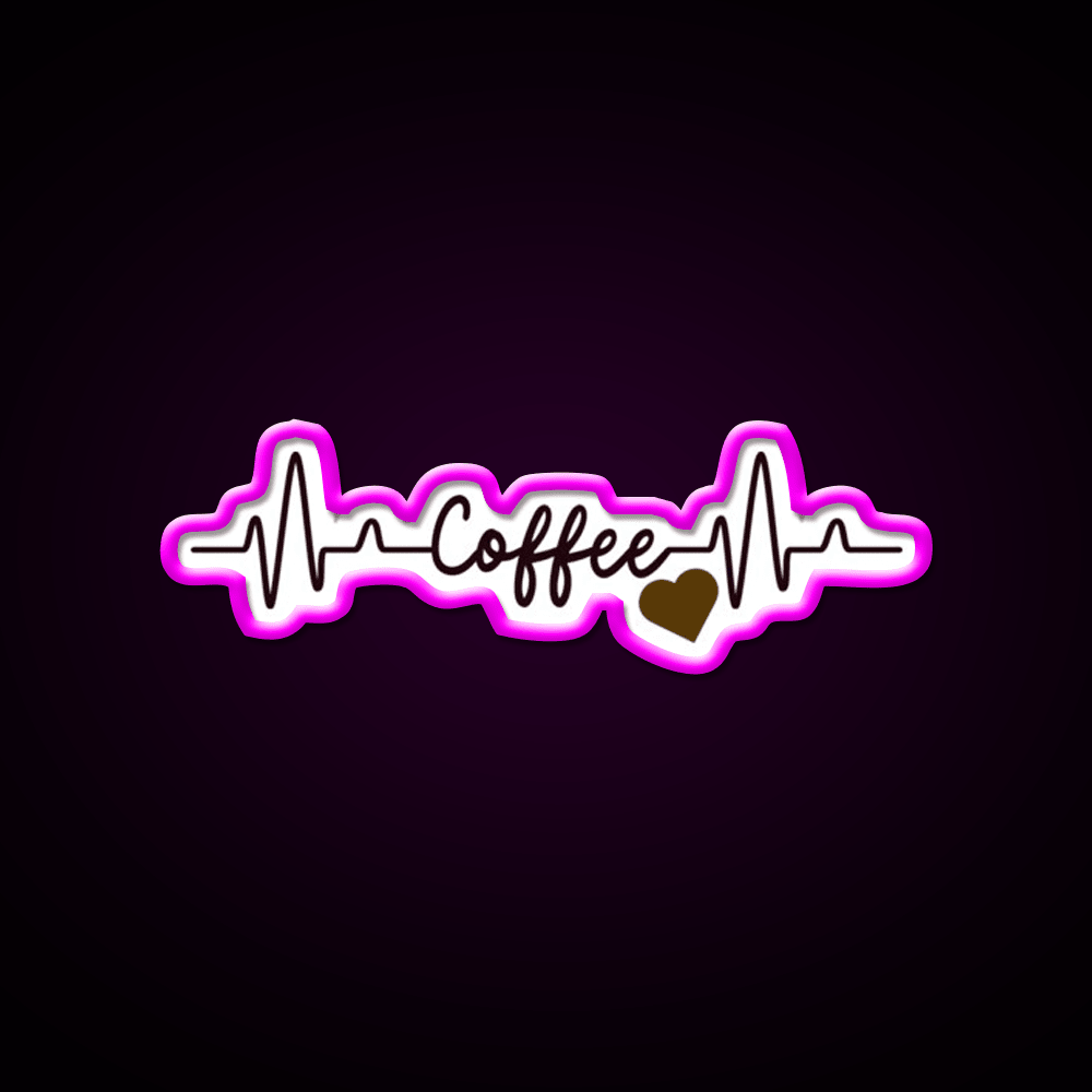 Coffee Heart Pulse Gift Cafe Led Neon Sign Espresso Bar Art Rgb Color - Shineneon