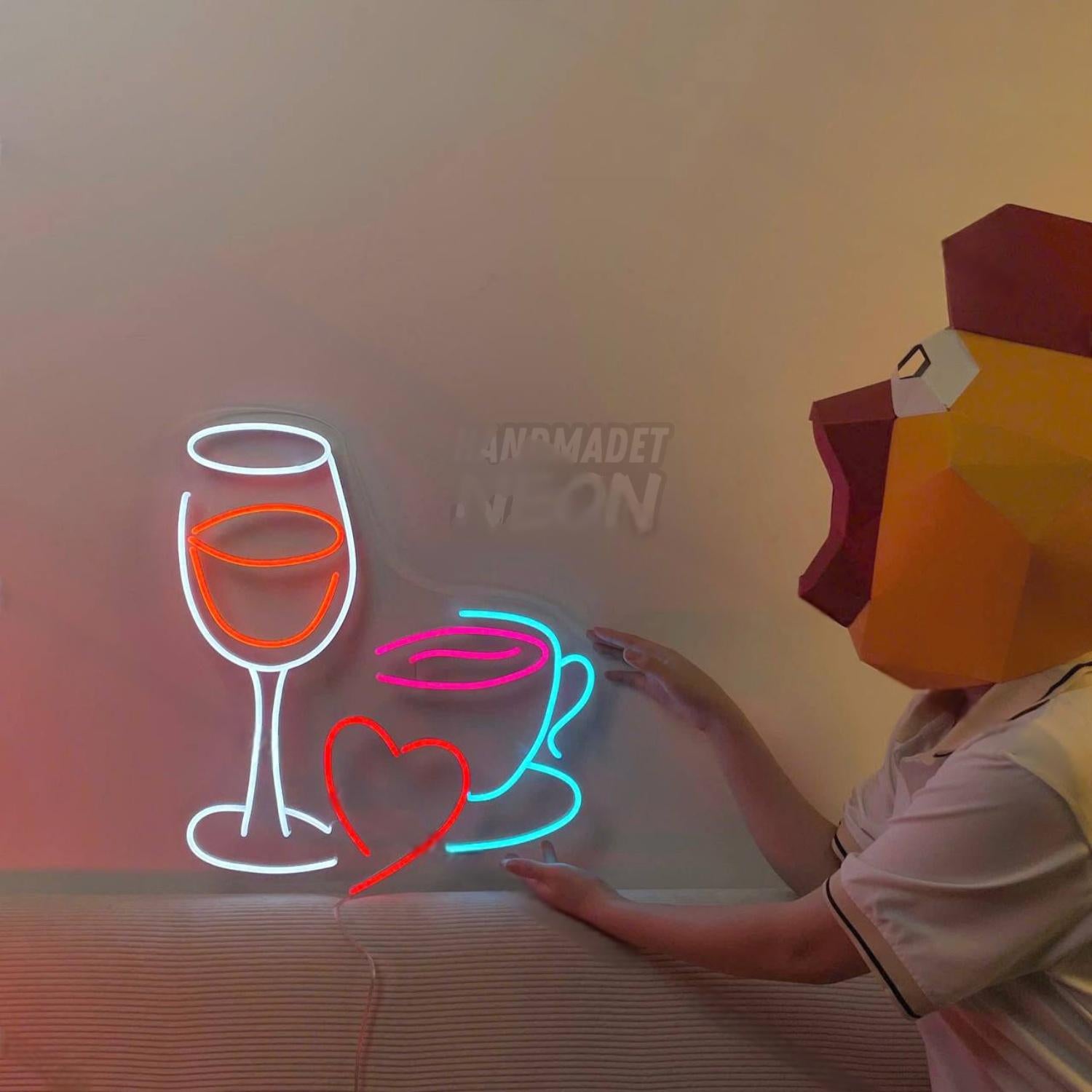 Coffee Heart Wine Led Neon Sign Coffee Led Neon Sign | Shineneon