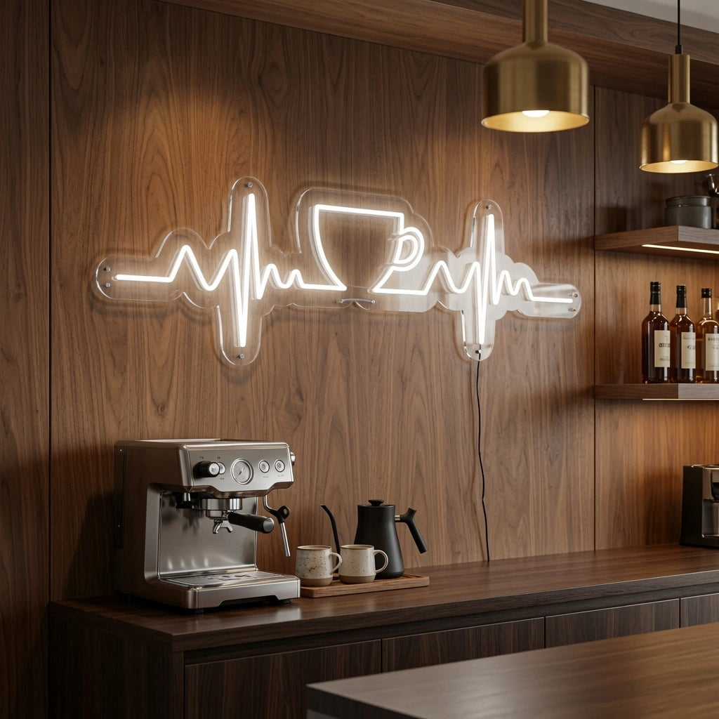 Coffee Heartbeat Wall Decor LED Neon Sign - 02 High-Converting Product Image