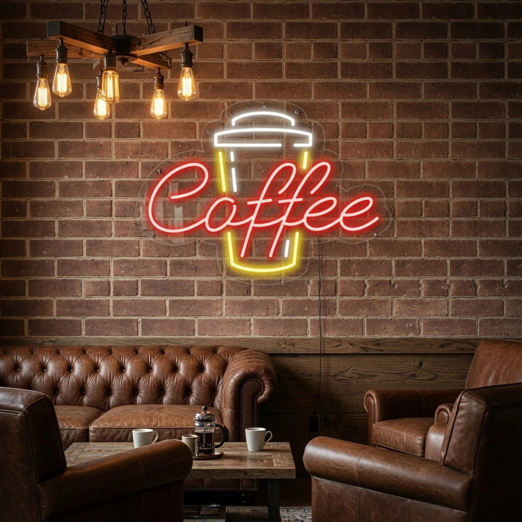 Coffee Hospitality Room Art LED Neon Sign - 03 Real Lifestyle Scene