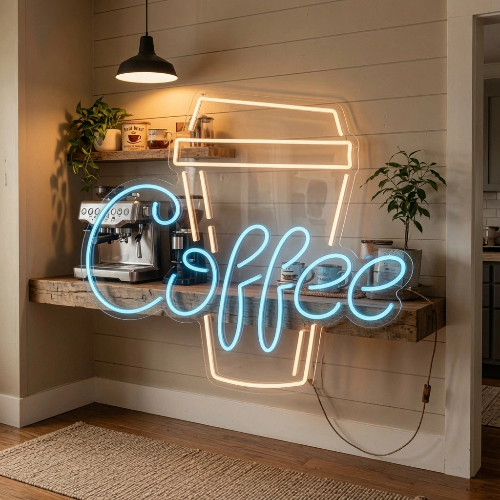 Coffee Hospitality Room Decor LED Neon Sign - 03 Real Lifestyle Scene