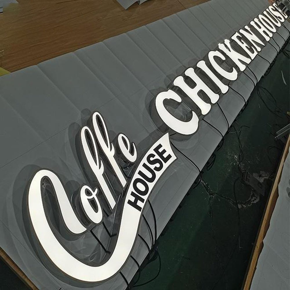 Coffee House Chicken House 3D Frontlit Letters Metal Led Sign - Shineneon