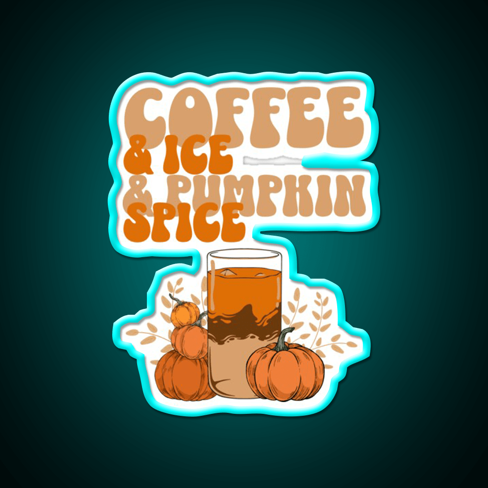 Coffee Ice Pumpkin Spice Cafe Led Neon Sign Espresso Bar Art Rgb Color - Shineneon