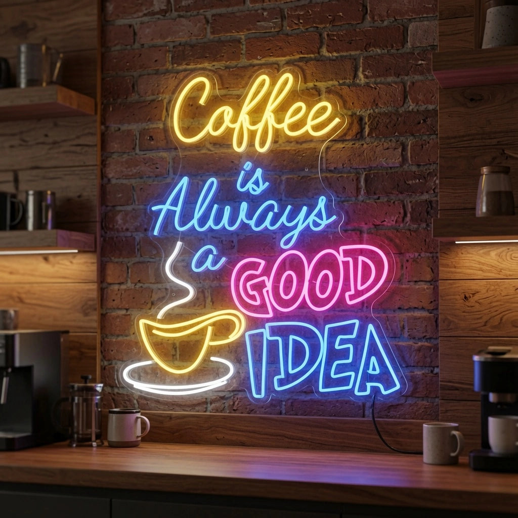 Coffee Is Always A Good Idea Wall Decor LED Neon Sign - 02 High-Converting Product Image