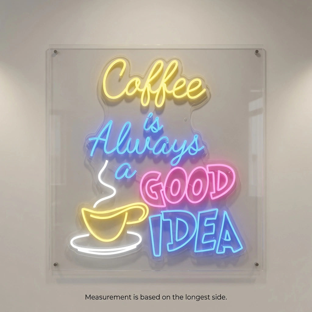 Coffee Is Always A Good Idea Wall Decor LED Neon Sign - 04 Size Image