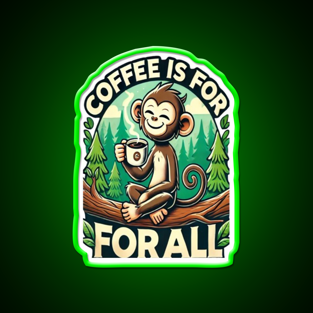 Coffee Is For All Cafe Led Neon Sign Espresso Bar Art Rgb Color