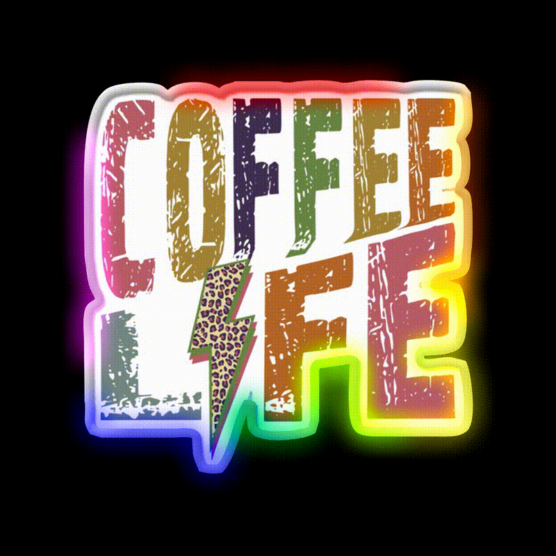 Coffee Life Cafe Led Neon Sign Espresso Bar Art Rgb Color